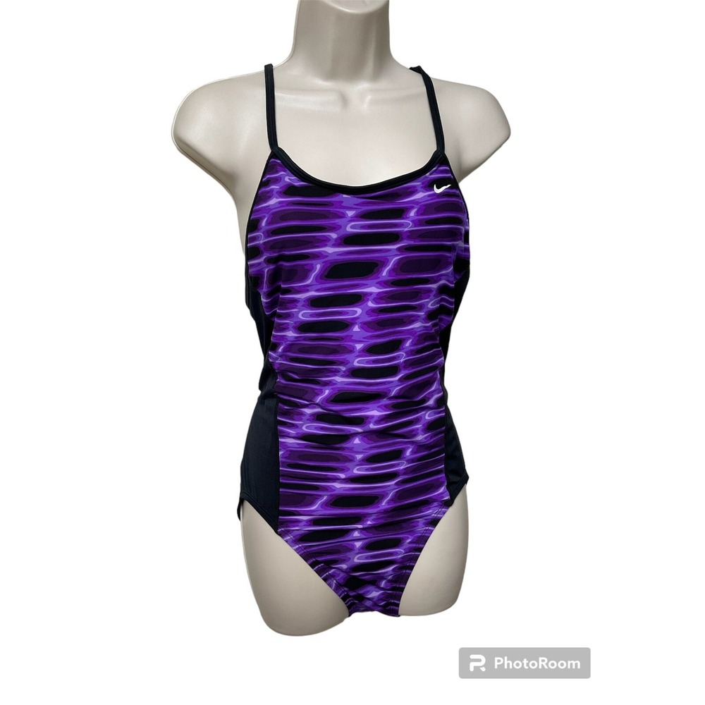 Nike Women's Swimsuit Bathing Suit 12 Athletic Competition Modest Gorpcore Vtg